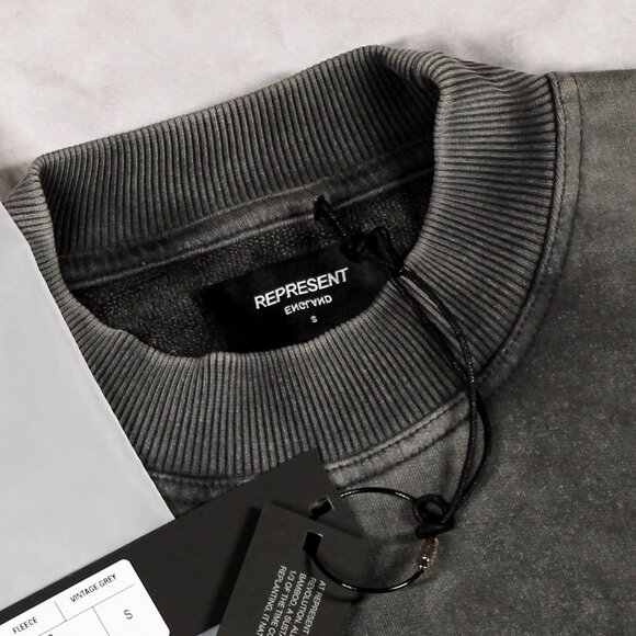 Represent Sweatshirt Emroidered Logo • Vintage Grey • Small - Picture 5 of 8